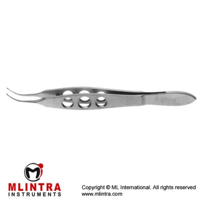 Buratto LASIK Flap Forcep Curved - Disc Shaped Serrated Jaws Stainless Steel, 10.5 cm - 4"